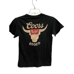 Coors Banquet Rodeo Black Graphic T-Shirt Womens Small Western Beer Tee